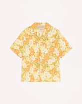 Valentino Cotton Bowling Shirt With Papier Floral Print