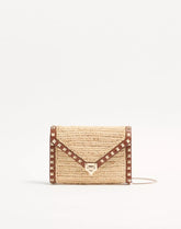 Mini Rockstud Raffia Shoulder Bag