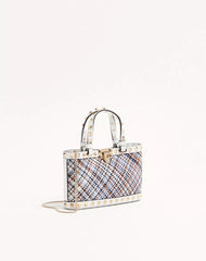 Valentino Garavani Rockstud Mini Shopping Bag In Woven Fabric.