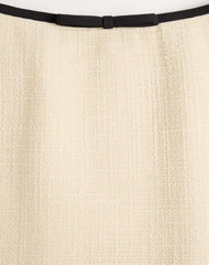 Plain Wool Tweed Short Skirt