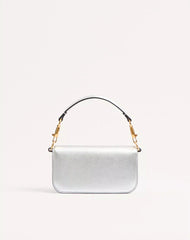 Valentino Garavani Locò Small Shoulder Bag In Laminated Calfskin With Jewel Logo