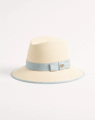 VLogo Signature Straw Hat With Moiré Ribbon