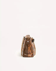 Valentino Garavani Panthea Medium Shoulder Bag In Python And Nappa With Chevron Motif