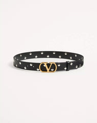 VLogo Signature Belt In Shiny Calfskin 30 Mm