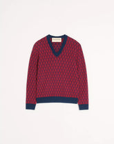 Wool Jumper With Toute La V Jacquard Pattern