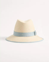 VLogo Signature Straw Hat With Moiré Ribbon