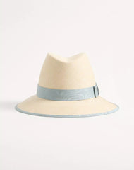 VLogo Signature Straw Hat With Moiré Ribbon