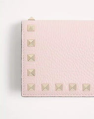 Small Rockstud Grainy Calfskin Wallet