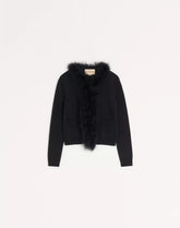 Wool Cardigan With Feathers