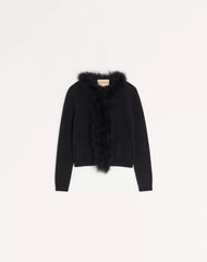Wool Cardigan With Feathers