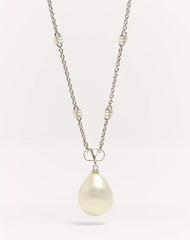 VLogo Signature Metal Brooch With Swarovski® Crystals And Pearls