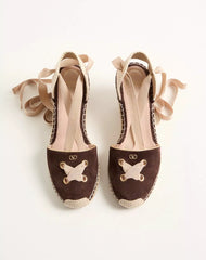 Resort Wedge In Split Leather 75Mm