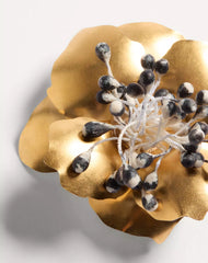 Fleur Lumineuse Brooch In Metal And Fabric