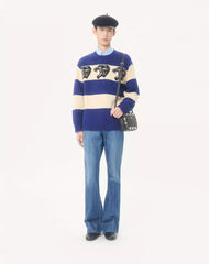 Valentino Wool Jumper With Jacquard Panther Pattern
