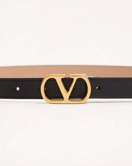 VLogo Signature Reversible Shiny Calfskin Belt - 20Mm / 1.2 In.