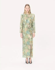 Lurex Long Dress With Après L'Hiver Sanderson Dégradé Print