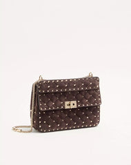 Valentino Garavani Rockstud Spike Medium Suede Bag
