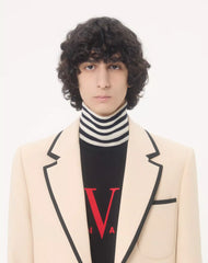 Valentino High-Neck Wool Jumper With VLogo Patch