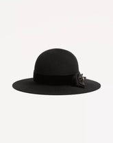 VLogo Signature Hat In Lapin Fabric And Velvet With Taffetas Bow
