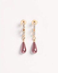 Vlogo Signature Metal Earrings With Swarovski® Crystals And Glass Drops