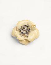 Valentino Fleur Lumineuse Tie Clip In Metal, Enamel And Fabric