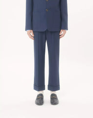 Wool Gabardine Trousers With Turn-Ups