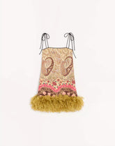 Short Shappe Silk Dress With Voyage Imaginaire Paisley