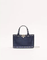 Valentino Garavani Rockstud Mini Shopping Bag In Laminated Calfskin