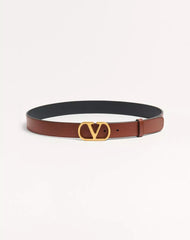 VLogo Signature Belt In Shiny Calfskin 30 Mm