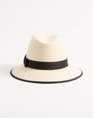 VLogo Signature Straw Hat With Moiré Ribbon