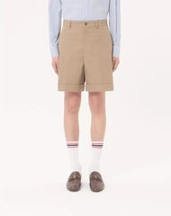 Valentino Cotton Gabardine Bermuda Shorts With Turn-Up And VLogo Embroidery