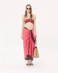 Cotton Sarong With Stelline E Firma Starry Print With Tassel Trim