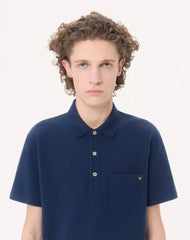 Valentino Polo Shirt In Cotton Piquet With Vgold