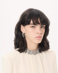 Ovalette Metal And Swarovski® Crystal Earrings