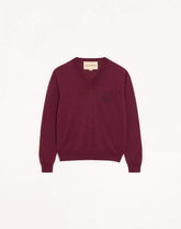 Valentino V-neck sweater in wool with VG embroidery