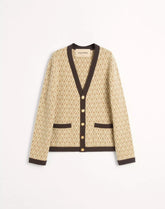 Wool Cardigan With Toute La V Pattern