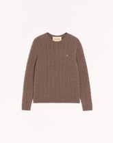 Valentino Cashmere Cable-Knit Pullover With VLogo
