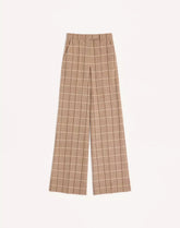 Wool Trousers With Windowpane Check Pattern