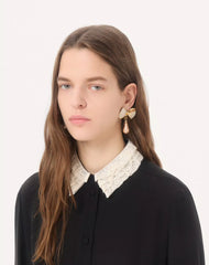 San Fin Metal Earrings With Swarovski® Crystals And Pearls