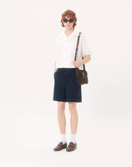 Valentino Cotton Gabardine Bermuda Shorts With Turn-Up And VLogo Embroidery
