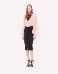 Embroidered Organza Top