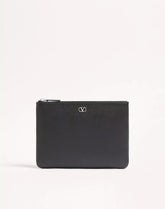 Vlogo Signature Grainy Calfskin Pouch