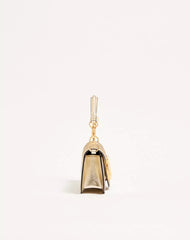 Small Valentino Garavani Locò Metallic Calfskin Shoulder Bag