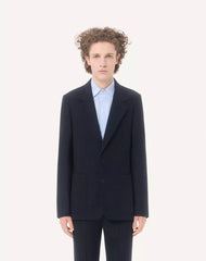 Valentino Single-Breasted Jacket In Natté Wool