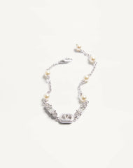 Ovalette Bracelet In Metal, Pearls And Swarovski® Crystals