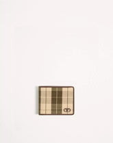 VLogo Signature Wallet In Checked Fabric