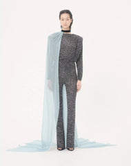 Sequin Thread Knit Trousers