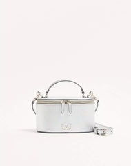 VLogo Signature Mini Vanity Bag In Laminated Grainy Calfskin