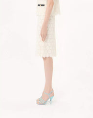 Cotton Skirt With Fleurs à Jour