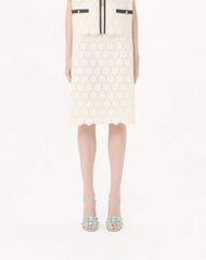 Cotton Skirt With Fleurs à Jour